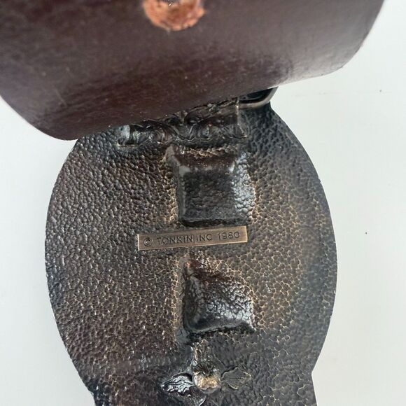 Vintage 1980 Volvo Trucker Belt Buckle Tonkin Inc Leather Belt Collectible Auto - Picture 4 of 7